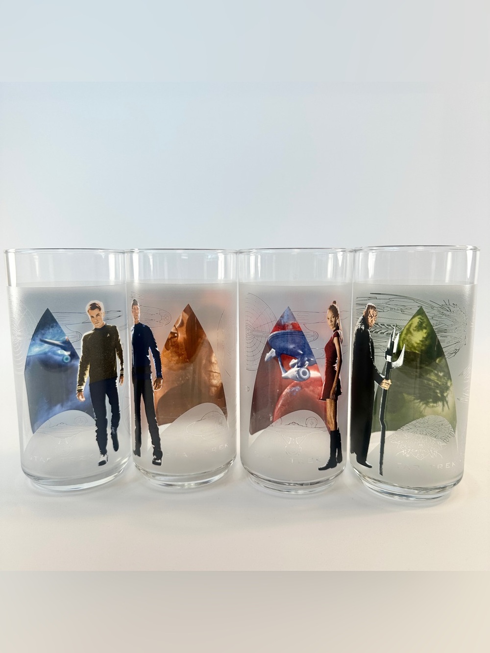 Star Trek Collector Glasses 2008 Burger King‎ Complete Set Movie Memorabilia